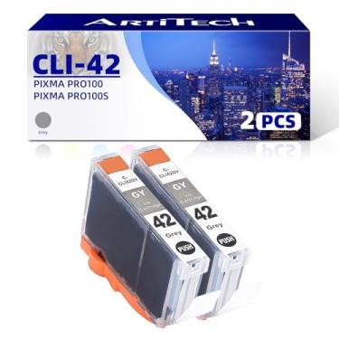 Imagem de ARTITECH Cartuchos de tinta compatíveis com CLI-42 GY Pixma Pro-100 para Canon CLI42 CLI-42 Cartucho de tinta cinza para impressoras Pixma Pro-100S, pacote com 2 CLI-42 GY
