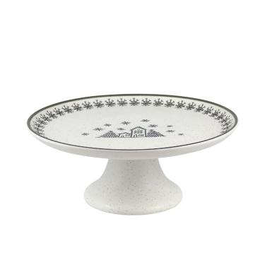 Imagem de Prato Com Pé Em Cerâmica Unni Vilarejo De Natal 26x9,5cm Oxford