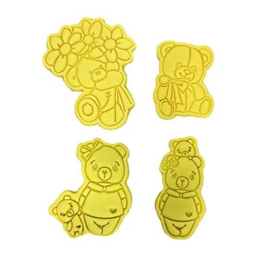 Imagem de Kit 4 Cortador Biscoito Urso Flores Mamãe Filhote - DOCE IMPRESSO,  10