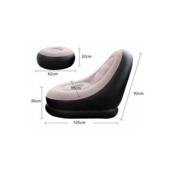 Imagem de Poltrona Sofá Inflável com mesa turca jardim varanda casa  - BBG