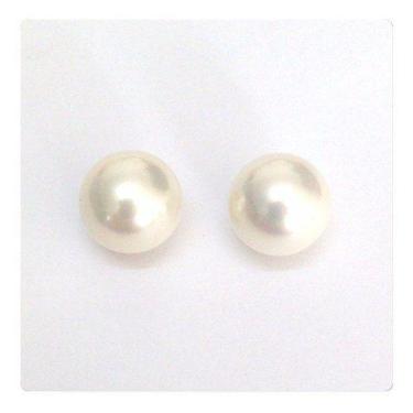 Imagem de Brincos Pérolas Shell Grandes 10mm Joia Ouro 18k 750 - RD Magazine