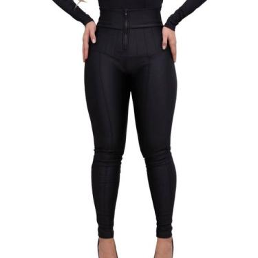 Imagem de Calça Super Lipo Preta Plus Size Com Cinta Aperta Barriga - Re Confecç