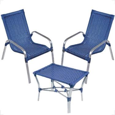 Imagem de Conjunto 2 Cadeiras e Mesa de Centro Alumínio Para Área Externa Fortal