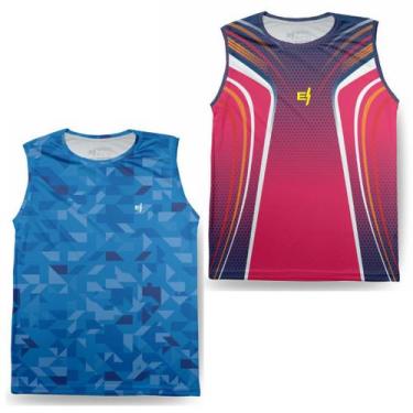 Imagem de Kit 2 Regata Camiseta Cavada Masculina Academia Dry Fitness Protecao U