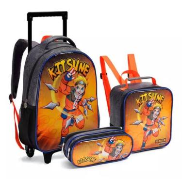 Imagem de Kit mochila escolar masculino kitsune - seanite