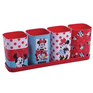Imagem de Kit 4 Porta Canetas Lápis De Cor Minnie Disney Organizador - Plasútil