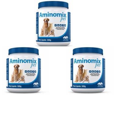 Imagem de Kit 3 Aminomix Pet 500g Cães Gatos E Aves Suplemento Vetnil