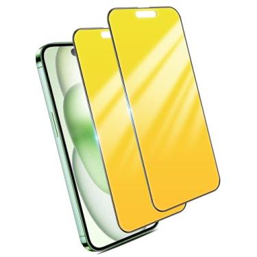 Imagem de Umhlaba Protetor de tela de privacidade para iPhone 14 Pro Max e iPhone 15 Plus Gradiente colorido antiespião vidro temperado pacote com 2 25° proteção para os olhos anti luz azul moldura de fácil