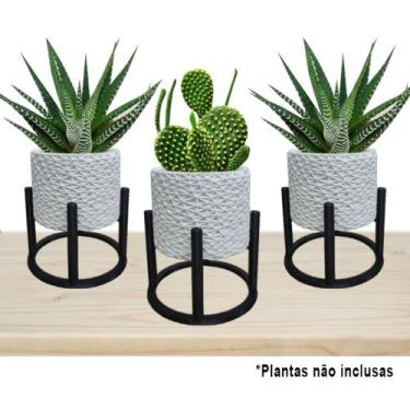 Imagem de 3 Vasos Cachepot Suculenta Erva Flor Decoração Casa Suspenso Favorito 