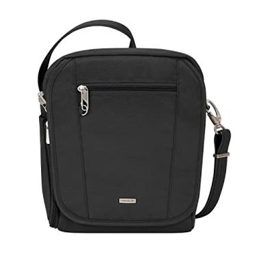 Imagem de Travelon Bolsa de viagem clássica antifurto média, Preto, 9.5" x 11" x 3", Travelon Bolsa clássica antifurto média