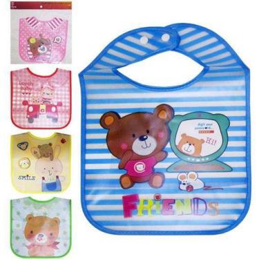 Imagem de Babador de Plastico com Botao Estampa 34x23cm - Rio Tijucas