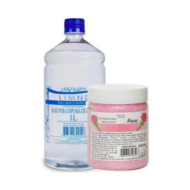 Imagem de Kit Banheira 1L Espuma Banho E Sais de Banho Rosas 900gr - Embaleve Co