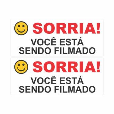 Imagem de Kit 6 Adesivos Sorria, Você Está Sendo Filmado - Adesivo Rei