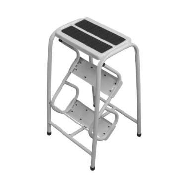 Imagem de Banqueta escada util forte branco preto - Utilaço