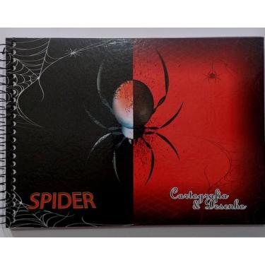 Imagem de Caderno de Cartografia e Desenho Spider Aranha 96 folhas Capa Dura - M