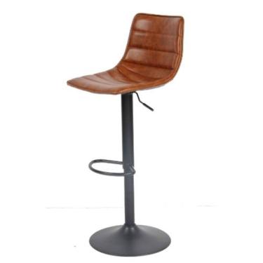 Imagem de Banqueta George PU Marrom Base Preta Giratoria 111cm - 49910 - Sun Hou