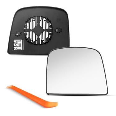 Imagem de SNEMEEY Substituição do espelho lateral do passageiro para Chevrolet Chevy Express, GMC Savana 2500 Van 2008-2021, vidro retrovisor superior do lado direito com placa de apoio, aquecimento elétrico