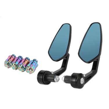 Imagem de BAOUFF Espelhos de extremidade de barra de motocicleta com 4 peças M10 x plugue de 1,25 orifícios, espelhos retrovisores com parafusos universais para motocicleta Grom Z650 Z400 Z125 MT03 MT07 MT09