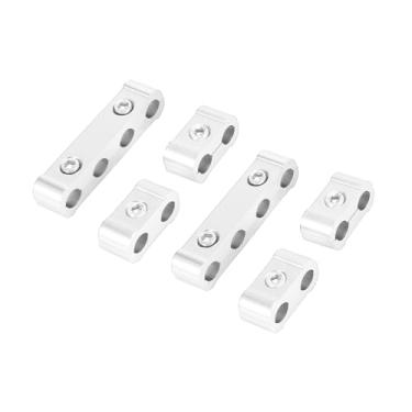 Imagem de REPAIROCK 2 conjuntos de 8 mm separador de fios de vela de ignição de motor de carro braçadeira organizadora liga de alumínio prata tom auto peças de reposição