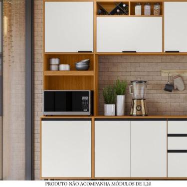 Imagem de Paneleiro Ravena 02 Portas Duplo Fechado Poliman Móveis, Freijo e Off 