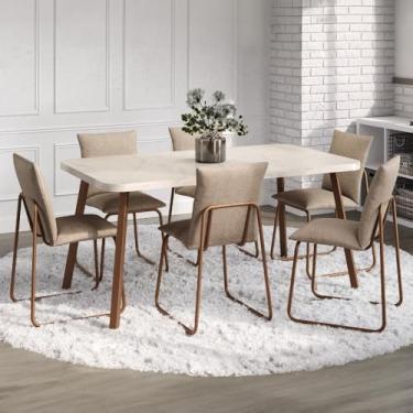 Imagem de Conjunto Sala de Jantar 6 Cadeiras Di Nettuno Carraro Petra e Rosê