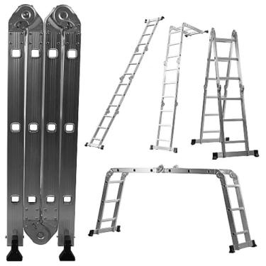 Imagem de Escada Multifuncional 12 Degraus 4x3 Em Alumínio Titanium