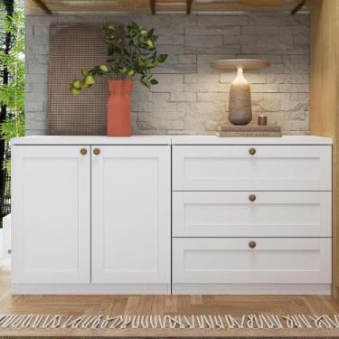 Imagem de Cômoda para Quarto 158 cm com 2 Portas e 3 Gavetas 100% MDF - GenialFl