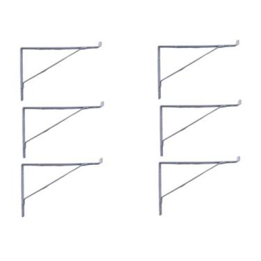 Imagem de Kit 6 Cantoneira Mão Francesa P/ Vidro 20x13,5cm Reforçada - Rayco