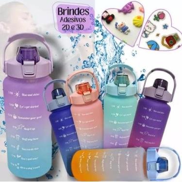 Imagem de Kit 2 Garrafas Motivacional 2 Litros E 900ml Com Adesivos - Imporiente
