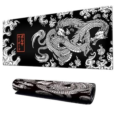 Imagem de Mouse Pad Gamer Speed Extra Grande Profissional 90x40 x3mm Bordas Costuradas e Base Antiderrapante Emborrachada Dragão Chinês Premium