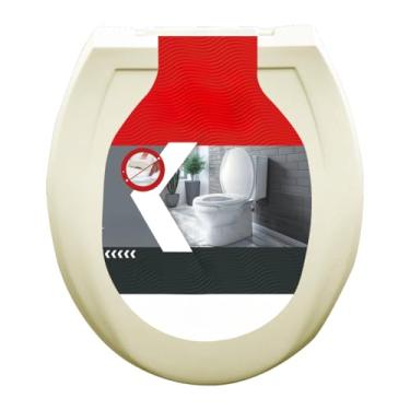 Imagem de Assento Oval Almofadado Confortável Para Vaso Sanitário Com Tampa Macia E Design Moderno E Durável(Biskuit)