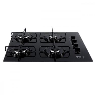 Imagem de Cooktop Vidro a Gás 4 Bocas 60x46 Bivolt Preto Tron, Preto, Bivolt