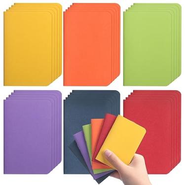 Imagem de Lincia Caderno de bolso a granel, 6,3 cm x 10,16 cm, mini cadernos para primeiro dia de aula, carteira pequena, cadernos coloridos, cadernos forrados para crianças, estudantes, material escolar (cor