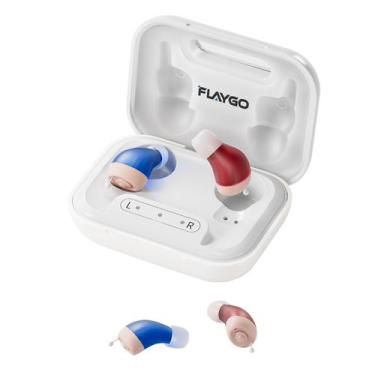 Imagem de Aparelhos auditivos recarregáveis Flaygo para idosos com perda auditiv
