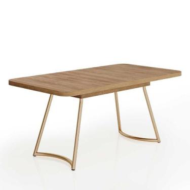 Imagem de Mesa de Jantar Retangular p/ 6 Lugares 170cm com Pés em Aço - Carraro 