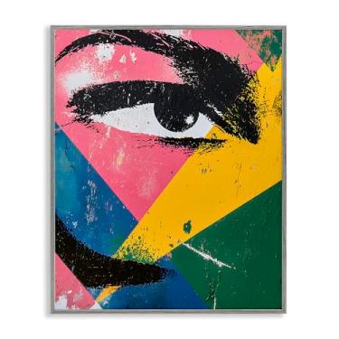 Imagem de Stupell Industries Design de arte giclée emoldurado cinza com olhos fractais dinâmicos por Walker Noble, 28 x 35 cm