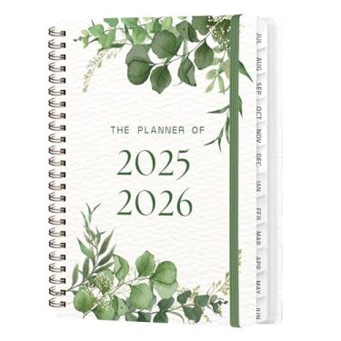 Imagem de Agenda acadêmica 2025-2026, calendário semanal e mensal (julho de 2025 a junho de 2026), agenda de estudantes escolares de capa dura com abas, ideal para material de escritório escolar, A5 (16 cm x