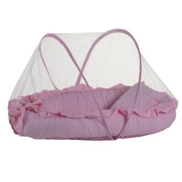 Imagem de Mosquiteiro De Ninho Redutor De Berço Bebê - Monzillo Baby Kids, Rosa