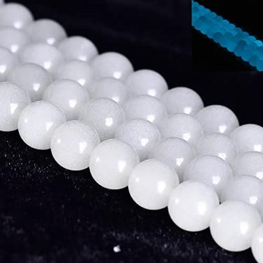 Imagem de Asingeloo Contas soltas de pedra preciosa luminosa azul natural de 12 mm Contas de pedra redonda natural energia de cristal poder de cura para fabricação de joias 32 peças 1 fio 38 cm