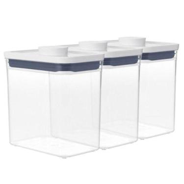 Imagem de Kit Com 3 Potes Herméticos Oxo Pop Retangular - 1,6L