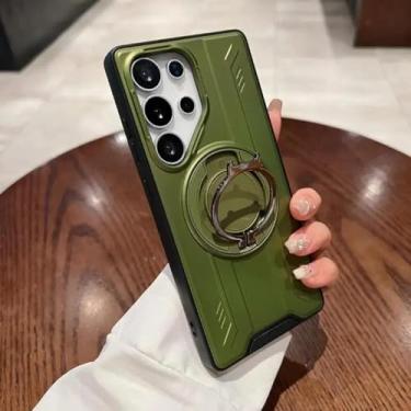Imagem de Capa protetora para celular Samsung Galaxy S22 S23 S24 S25 Ultra Plus com suporte magnético (para S25plus/verde)