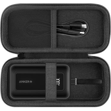 Imagem de khanka Capa De Viagem Rígida Para Substituição Carregador Portátil Anker Zolo Power Bank, 10.000 Mah, 30 W, Somente (Preto)