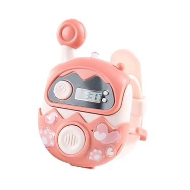 Imagem de predolo Relógio Walkie Talkie para Crianças Brinquedo ao Ar Livre Adorável Portátil Alça Ajustável Lanterna de Pulso Walkie Talkie para Jogos ao Ar Livre, Rosa