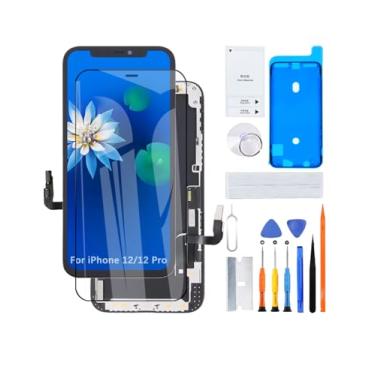 Imagem de Tela para iPhone 12/12 Pro A2403 A2172 A2341 A2406 Substituição de tela LCD 3D Touch Screen Full HD Montagem de moldura digitalizadora, adesivo à prova d'água, kits de reparo Novo
