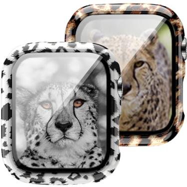 Imagem de Compatível com Apple Watch SE Series 6 5 4 40 mm 44 mm capa de silicone floral resistente a impactos protetora para Apple Watch 40 mm 44 mm (leopardo, 44 mm)