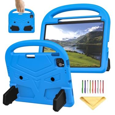 Imagem de UUcovers Capa infantil para iPad Air 11 polegadas M2 (2024) - Air 6ª geração e iPad Pro 11 polegadas M4 2024 (5ª geração) com suporte/porta-lápis/alça leve de EVA macio à prova de choque, Blue Bird