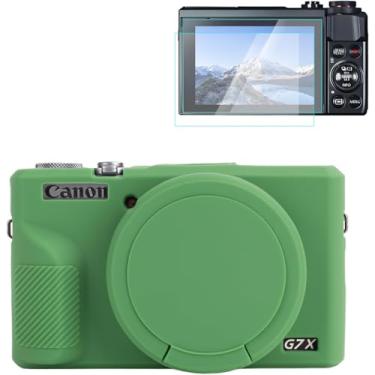 Imagem de Rieibi Capa de silicone para Canon G7X Mark III, acessórios G7X Mark III com 2 protetores Sreen, capa de lente removível para Canon G7X Mark III