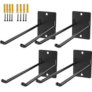 Imagem de S.Fine Pacote com 4 ganchos de garagem resistentes, ganchos de armazenamento de parede de 30 cm para cadeiras, cadeiras de praia, carrinhos, escadas, ferramentas de jardim, mangueiras – Solução