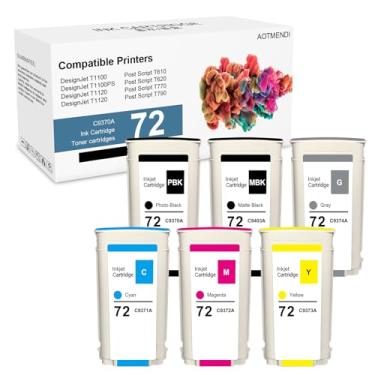 Imagem de Cartucho de tinta 72 (PBK/MBK/C/M/Y/G) Conjunto de cartuchos de tinta de substituição para HP 72 DesignJet T1100 T1100PS T1120 SD-MFP T1120PS T1200 T1300 T2300 Post Script T610 T620 T770 T799 0 T79 5