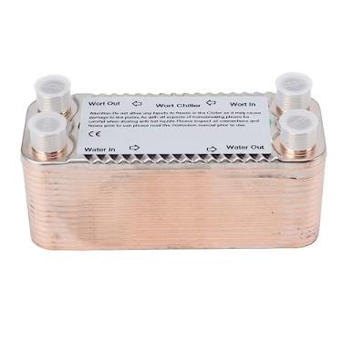 Imagem de TOPINCN 30 Placa de Chiller de Mosto Inoxidável, Trocador de Calor, Transdutor Térmico, Conexão de Rosca Coolidor Acelerado de Líquido Quente, Resfriamento de Contador de Fluxo para Uso